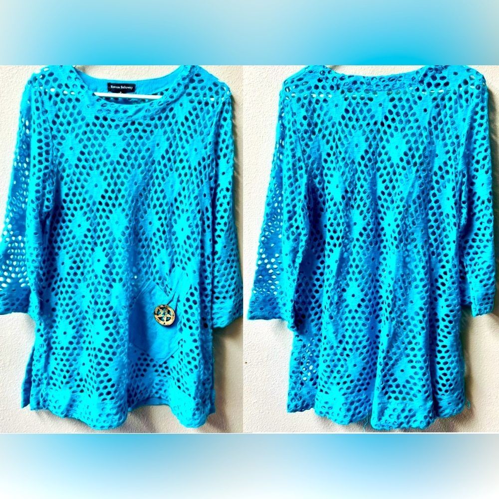 RONNIE SALLOWAY TURQUOISE COVER UP SIZE M